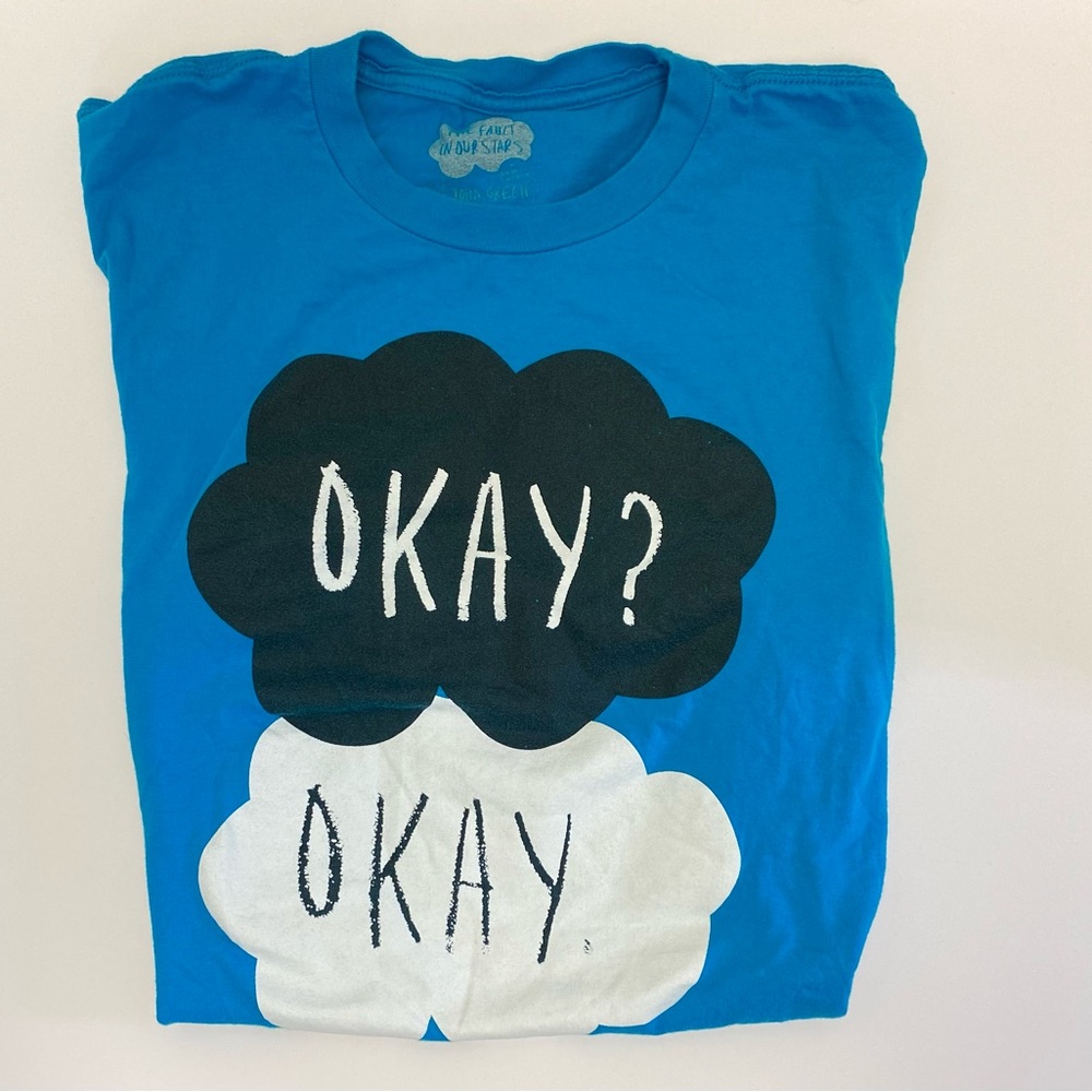 The Fault in Our Stars “Okay, Okay” Graphic T-Shirt Men’s Size Small Blue